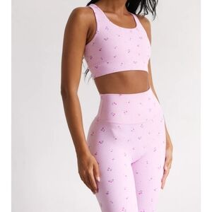 Astoria LUXE BLOSSOM Sports Bra And Full Length Leggings In Cherry S/M